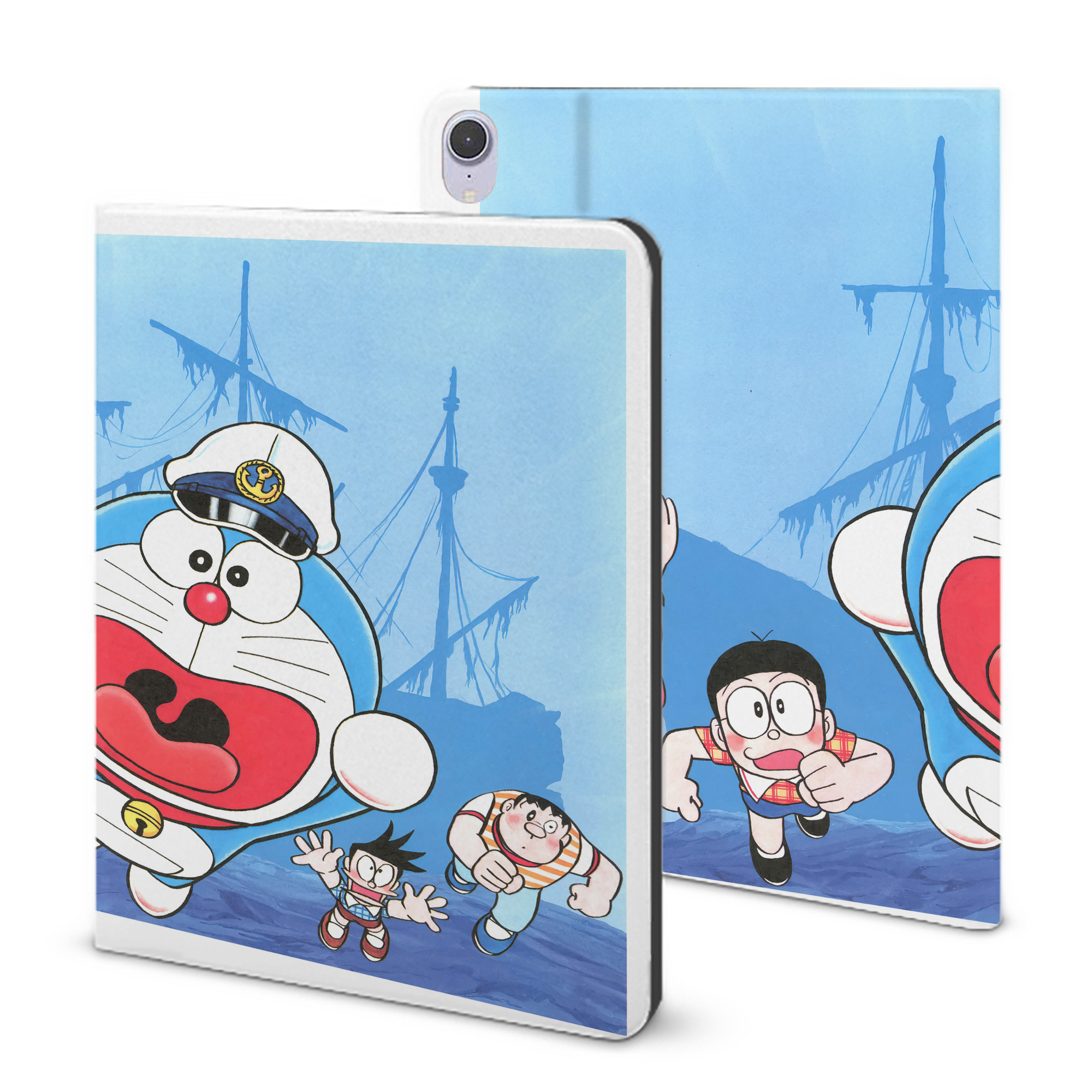 （画像用） ドラえもん Doraemon IPad ケース ブック型 PUレザー TPU 耐衝撃 軽量 薄型 ペン収納なし 全面保護 IPad 各モデル対応